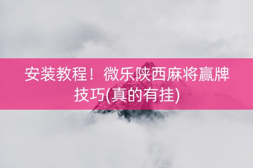3分钟讲解！微乐陕西麻将助赢神器(技巧攻略怎样拿好牌)